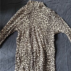 Sezane Leopard Print Turtleneck Sweater